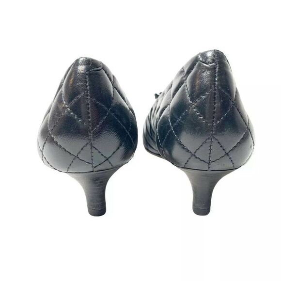 FS/NY Women's Black Quilted Kitten Heels size 9.5 M - Picture 7 of 9